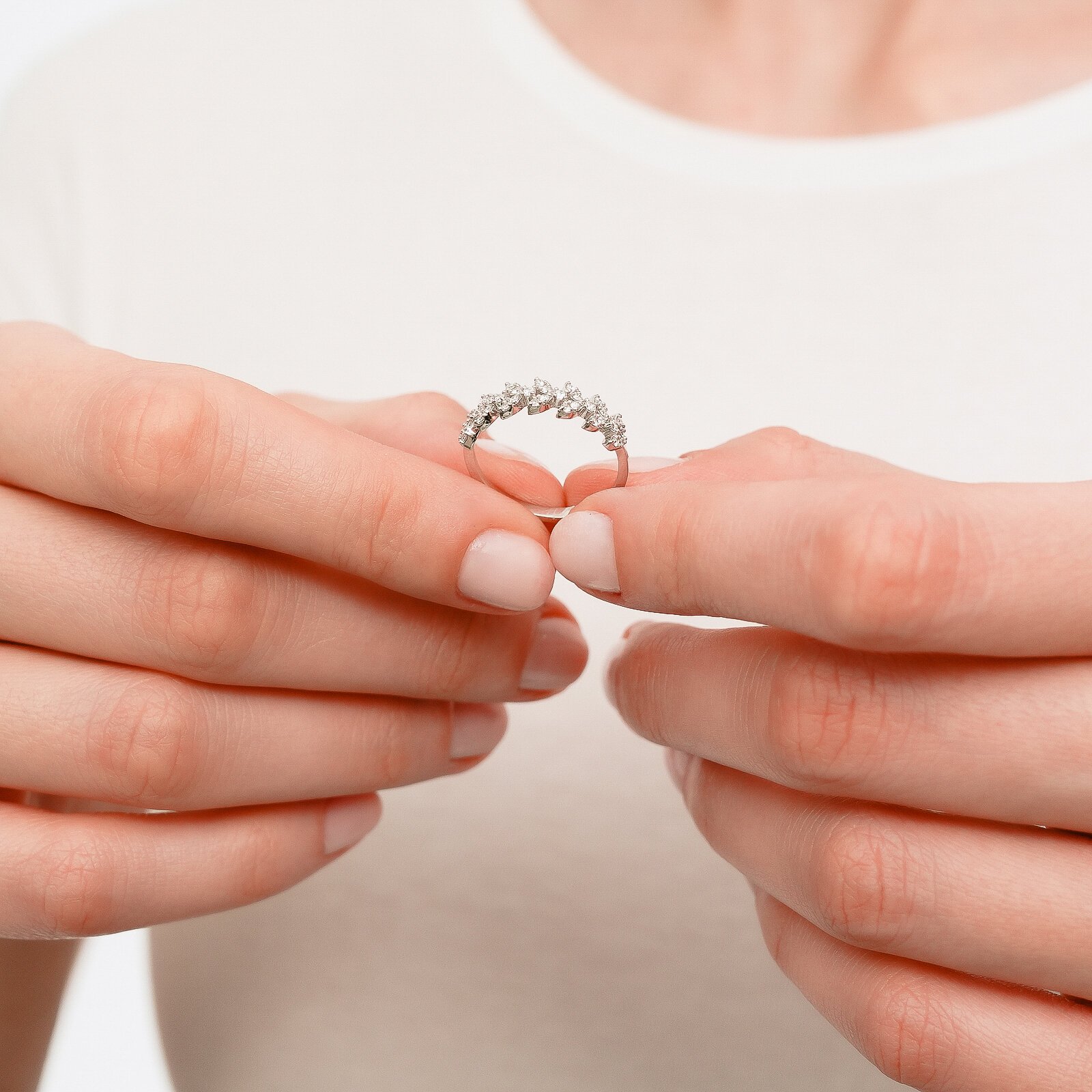 0,34 Karat Laboratuvar Pırlanta Yaprak Taşlı Yüzük