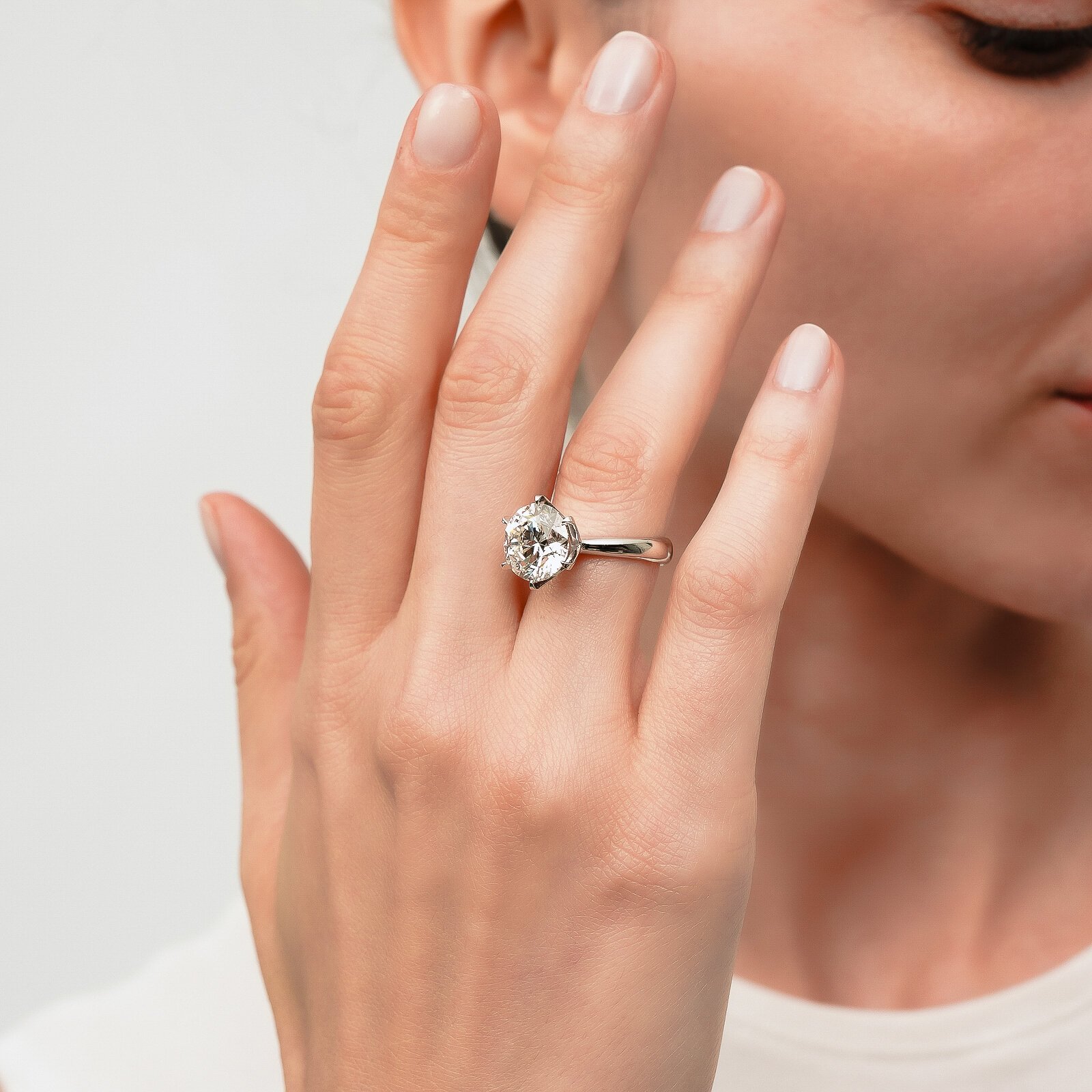 5,05 Karat Laboratuvar Pırlanta 6 Tırnak Tektaş Yüzük