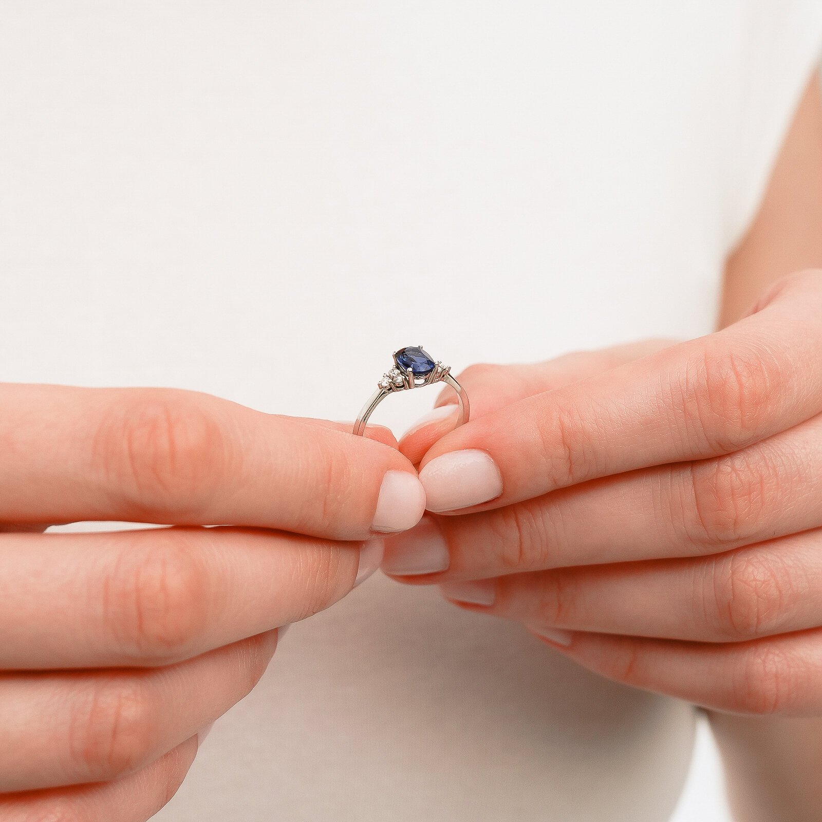 1,23 Karat Safir Laboratuvar Pırlanta Taşlı Yüzük