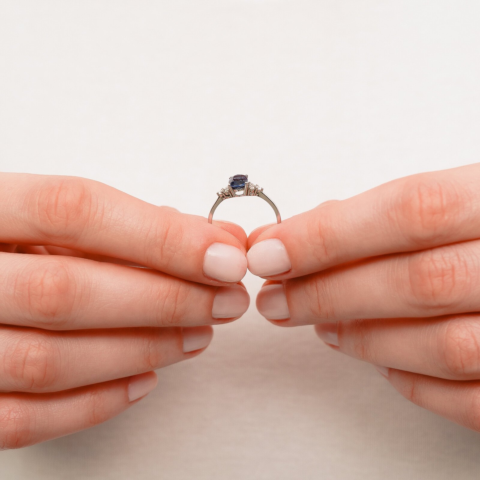 1,23 Karat Safir Laboratuvar Pırlanta Taşlı Yüzük