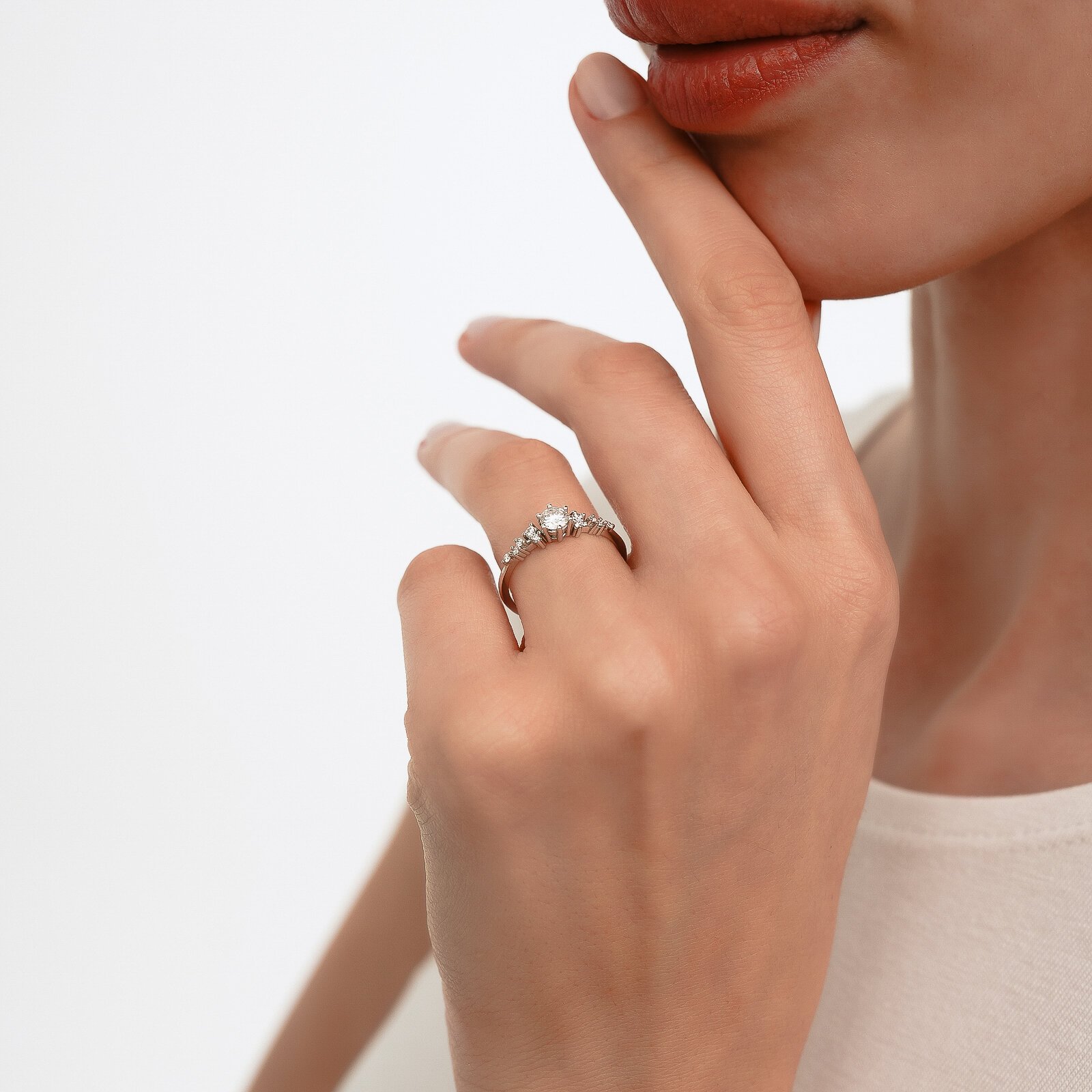 0,39 Karat Laboratuvar Pırlanta Vintage Tektaş Yüzük