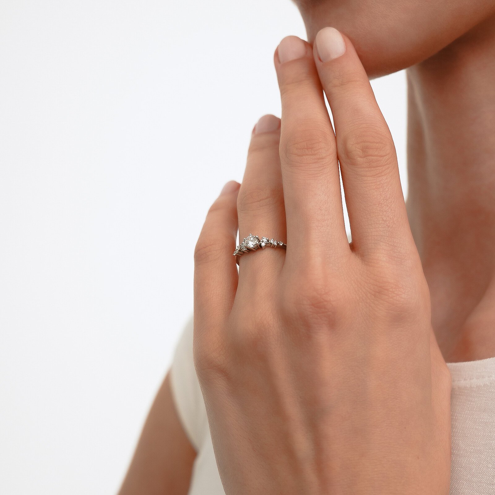 0,39 Karat Laboratuvar Pırlanta Vintage Tektaş Yüzük