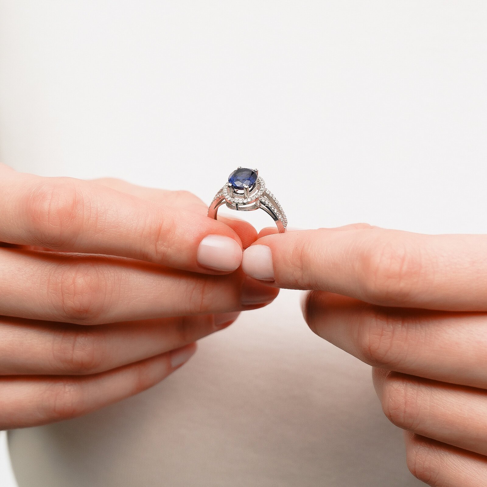 3,00 Karat Safir Laboratuvar Pırlanta Taşlı Yüzük