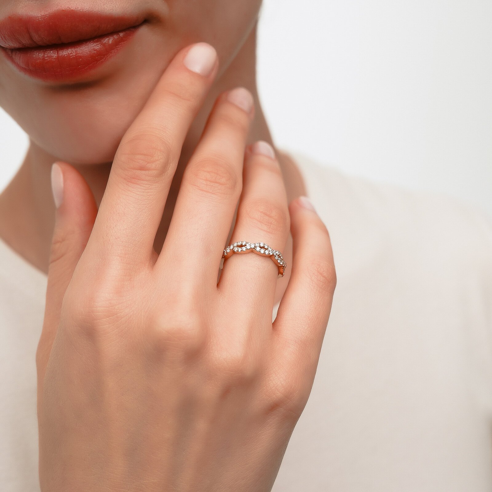 0,55 Karat Laboratuvar Pırlanta Fantazi Yüzük