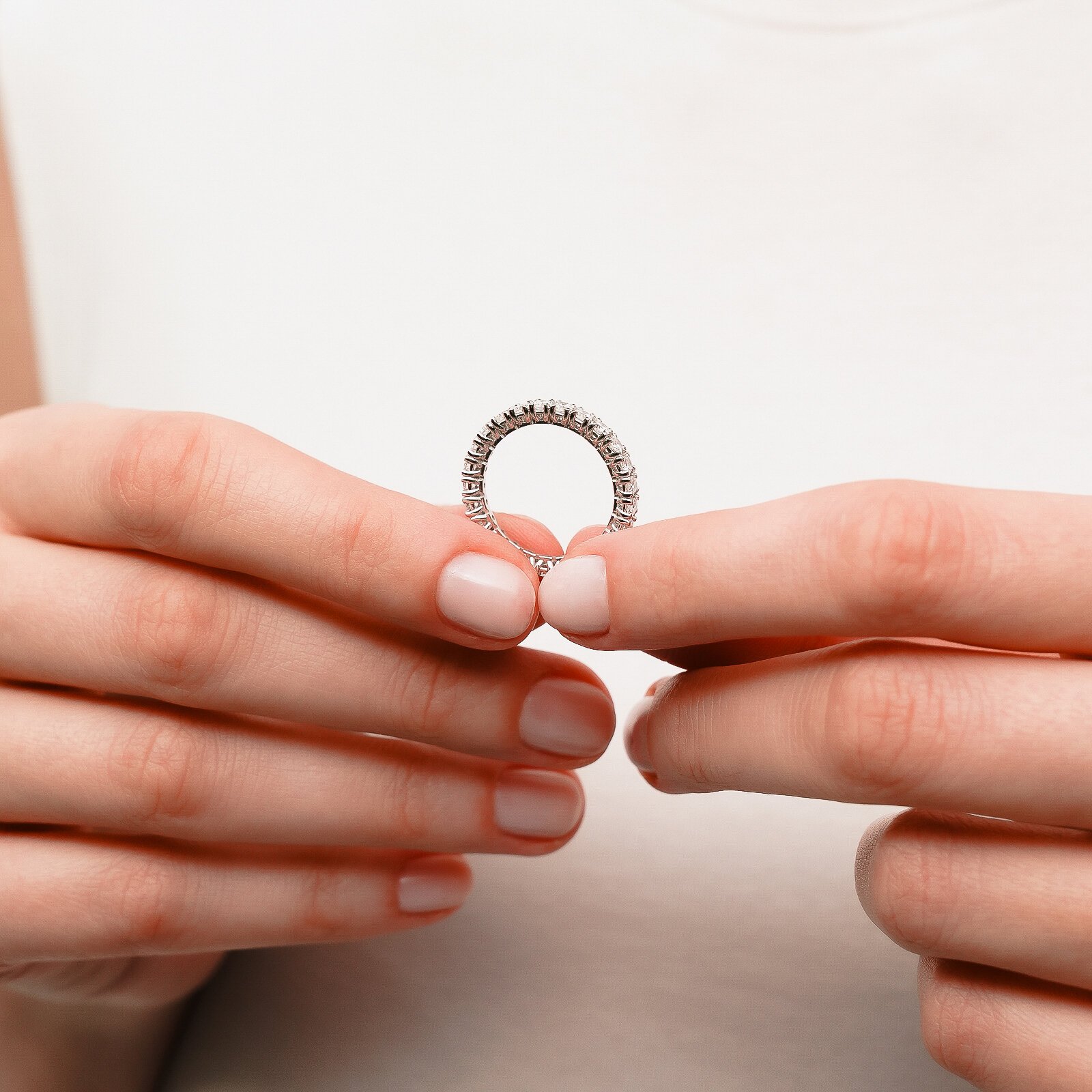 1,55 Karat Laboratuvar Pırlanta Tam Tur Alyans