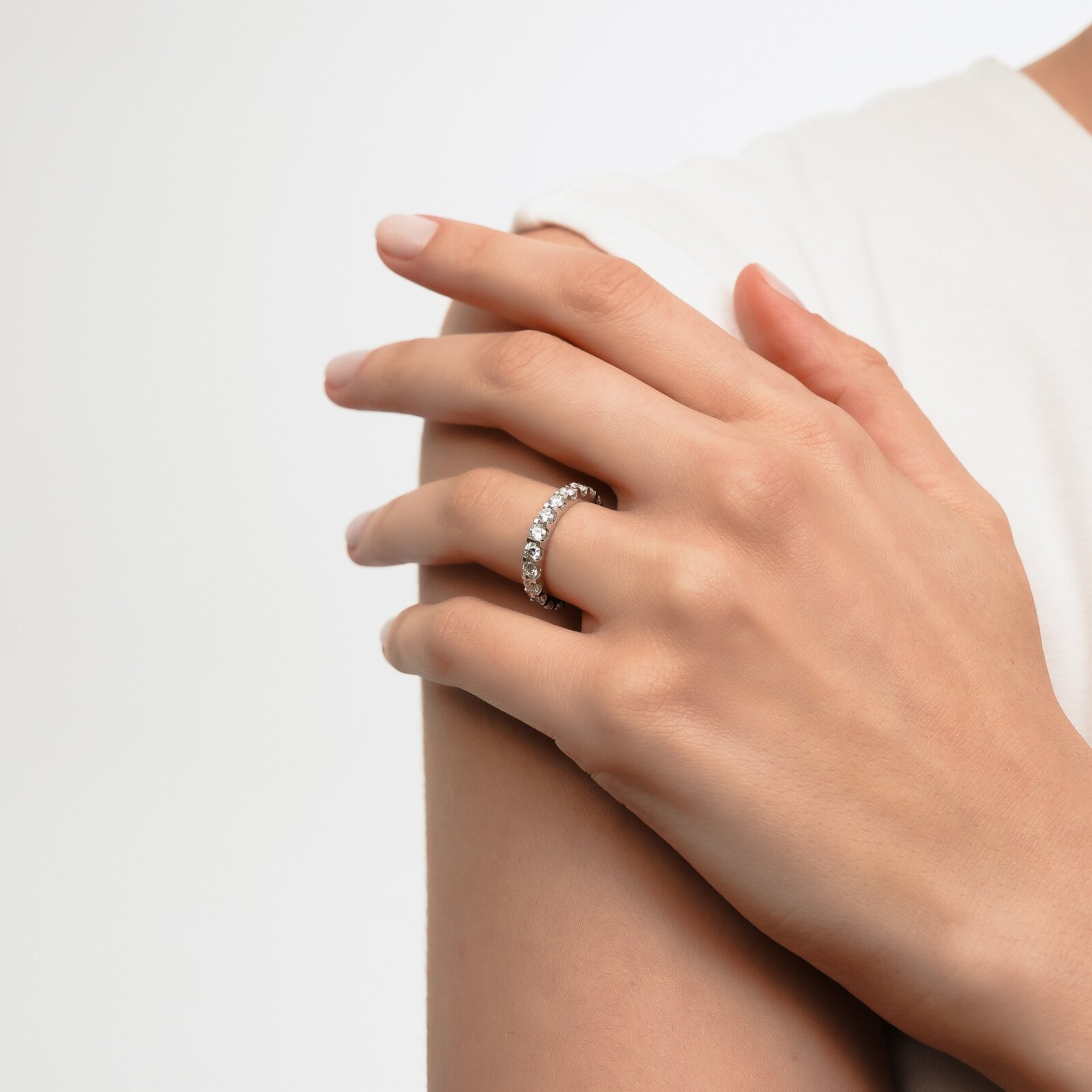 2,08 Karat Laboratuvar Pırlanta Tam Tur Alyans