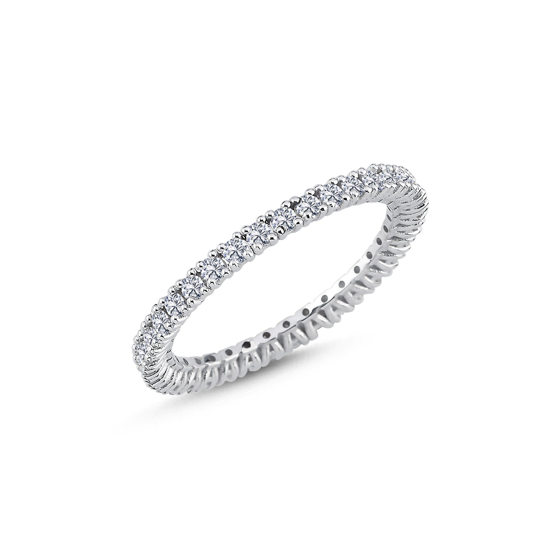 0,75 Karat Laboratuvar Pırlanta Tam Tur Alyans