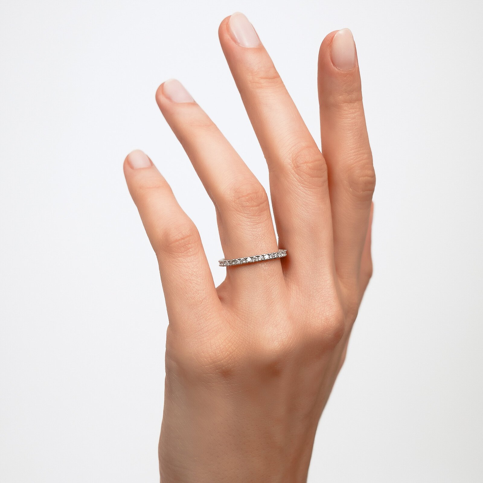 0,75 Karat Laboratuvar Pırlanta Tam Tur Alyans