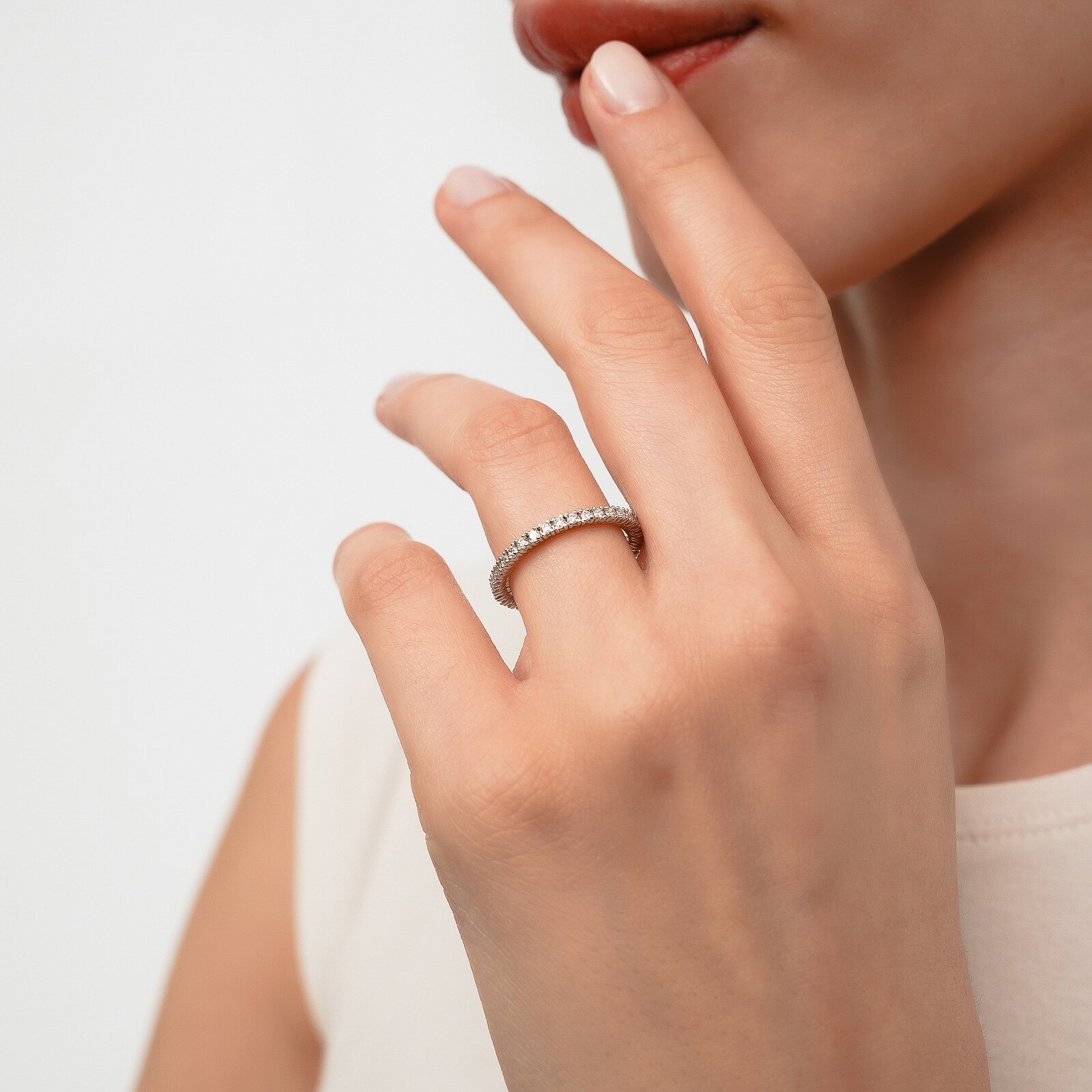 0,75 Karat Laboratuvar Pırlanta Tam Tur Alyans