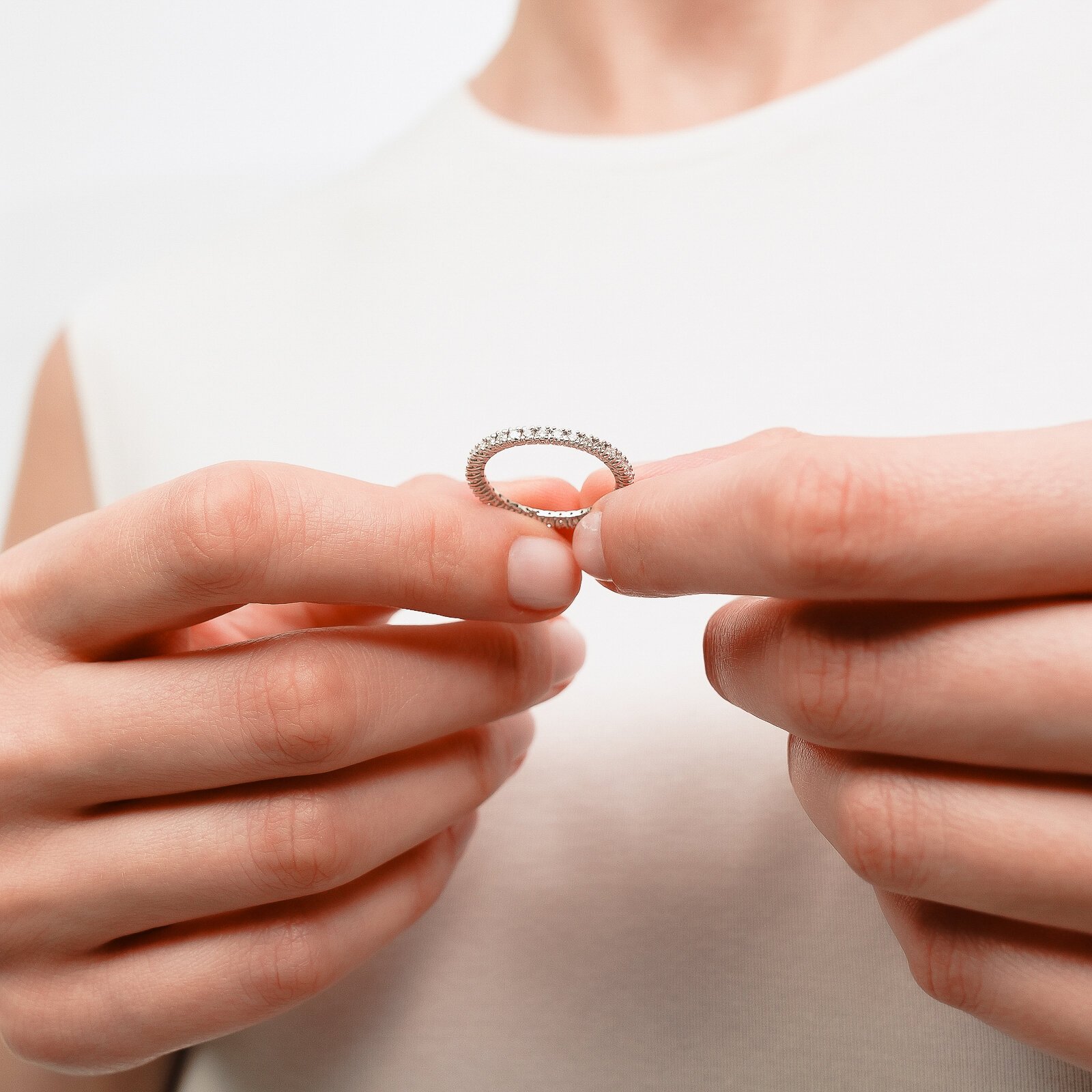 0,75 Karat Laboratuvar Pırlanta Tam Tur Alyans