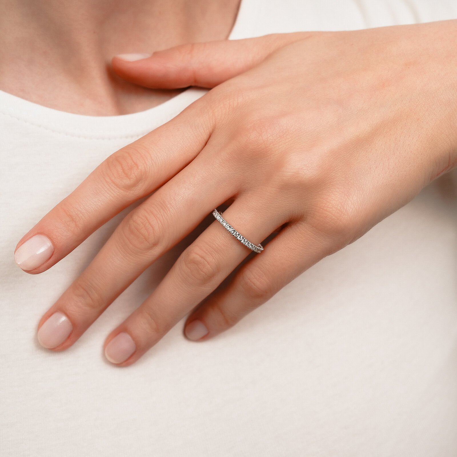 0,75 Karat Laboratuvar Pırlanta Tam Tur Alyans