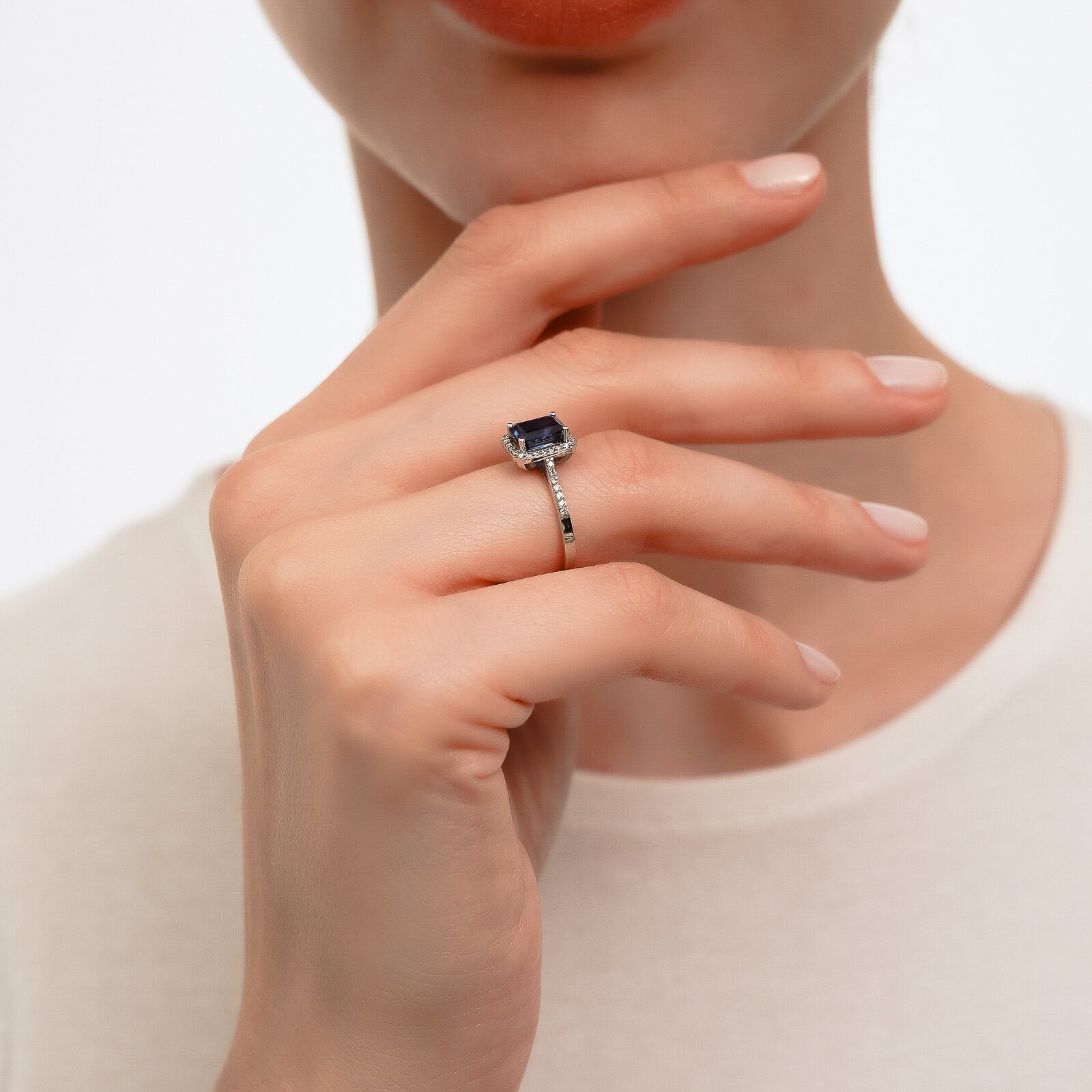 1,97 Karat Safir Laboratuvar Pırlanta Taşlı Yüzük