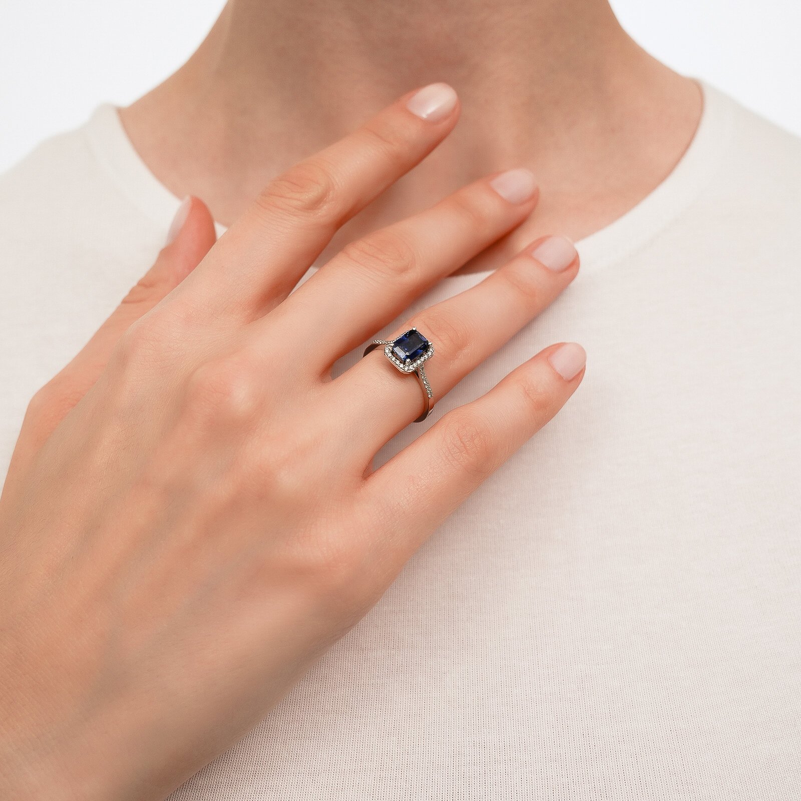 1,97 Karat Safir Laboratuvar Pırlanta Taşlı Yüzük