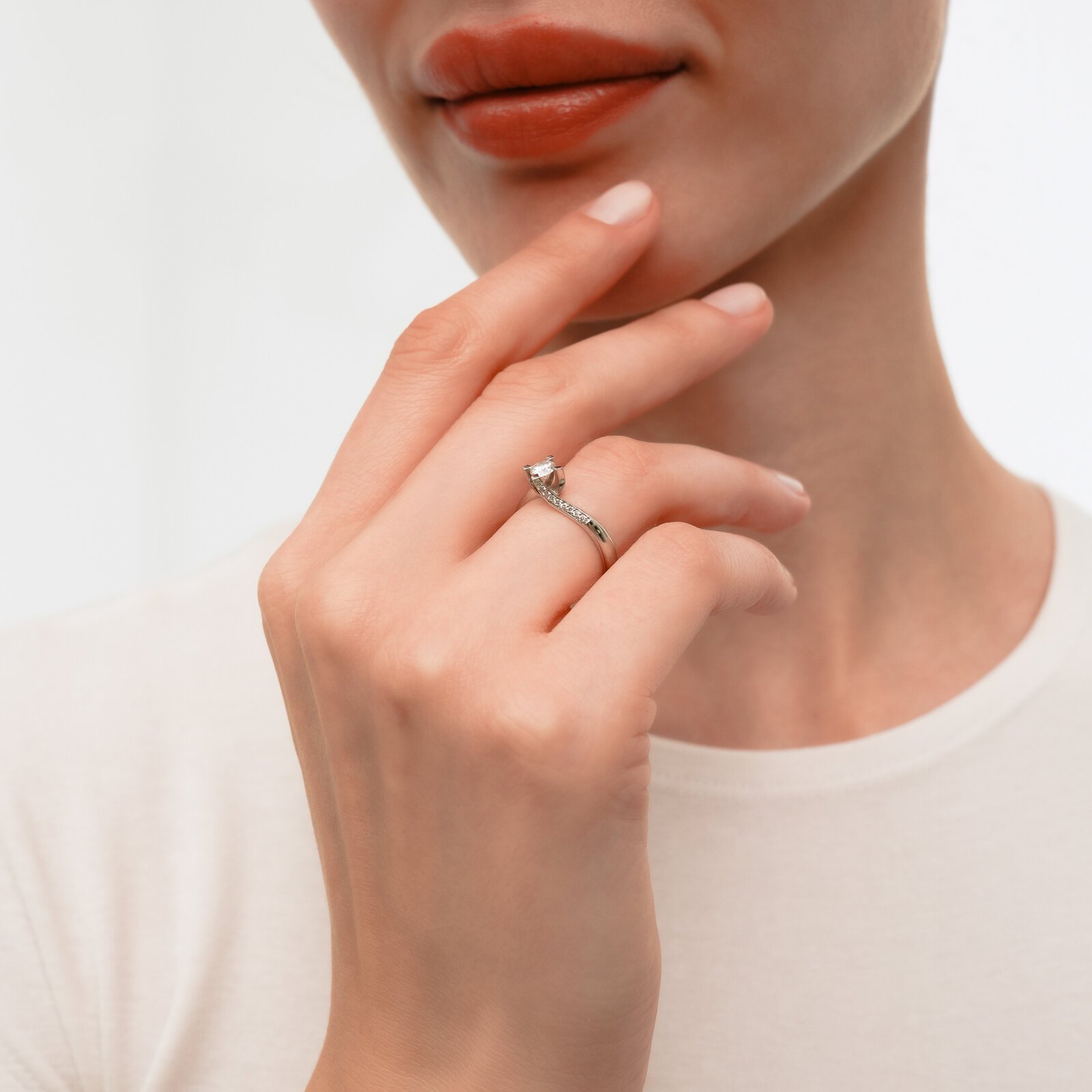 0,36 Karat Laboratuvar Pırlanta Tektaş Yüzük 