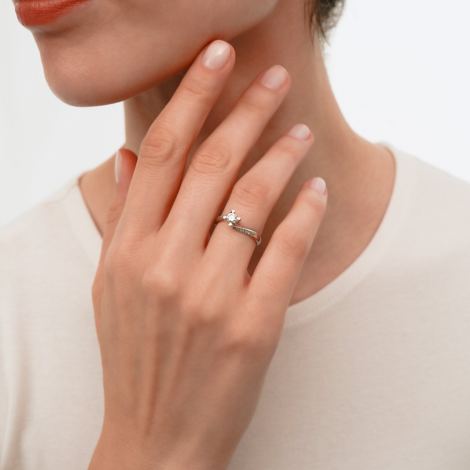 0,36 Karat Laboratuvar Pırlanta Tektaş Yüzük 