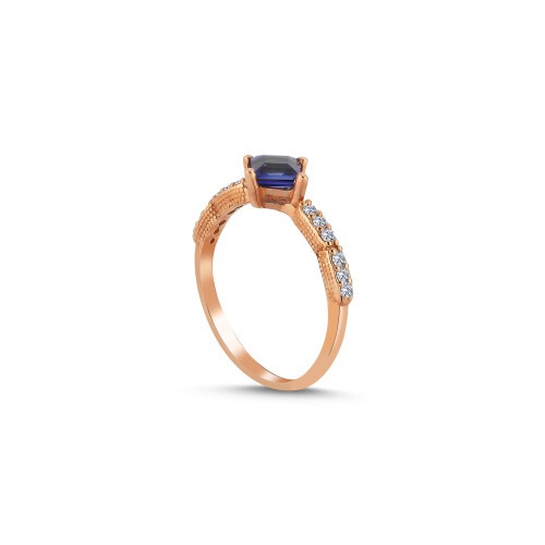 0,53 Karat Safir Laboratuvar Pırlanta Taşlı Yüzük-2