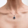 5,20 Karat Safir Laboratuvar Pırlanta Taşlı Anturaj Kolye Ucu